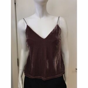 "NUDE" Mauve Velvet Blouse w/ Black Stretchy Strap